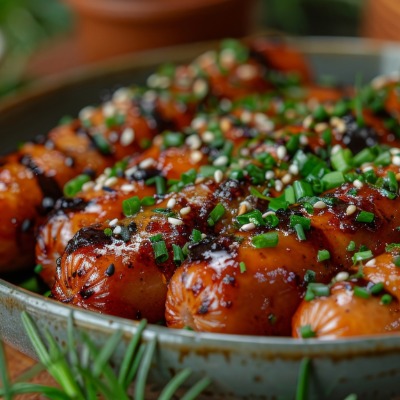 Honey & Mustard Glazed Mini Sausages by Anderson Catering