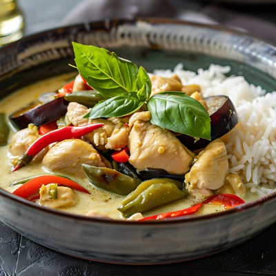 Thai Green Vegetable Curry & Rice by Anderson Catering