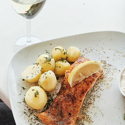Salmon Fillet with New Potatoes by Anderson Catering